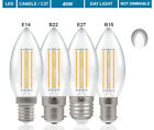 B22 E14 LED Bulb Candle 40w SES Filament Light Bulbs Lamp Cool Warm White 2w/4w