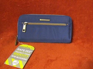 Travelon RFID Bloqueo Antirrobo Muñequera Billetera Bolso sin asas Proteger Identificación Azul Marino NUEVO - Imagen 1 de 3