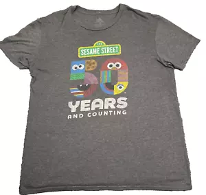 Sesame Street 50 Years and Counting T Shirt Adult XL Gray Short Sleeve Tee - Picture 1 of 8