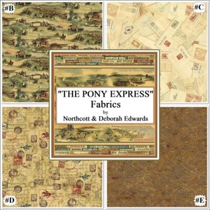 NORTHCOTT "THE PONY EXPRESS" RETRO POST OFFICE MAIL FABRICS (SELECTION) - Picture 1 of 6