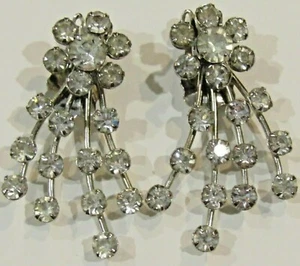 Pendientes Vintage Estrás Daisy BLING Pasarela Arrastre Elegantes - Imagen 1 de 5
