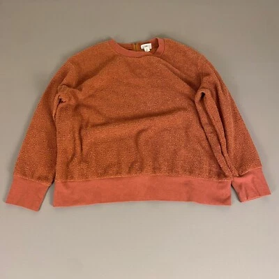 Ava & Viv Pullover Sweatshirt Plus Size 2X Orange Cozy Textured Crew Neck Top - Image 1 of 4