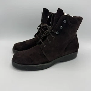 COACH Brown Boots Suede Lace-Up Jodie Size 8B - Picture 1 of 7
