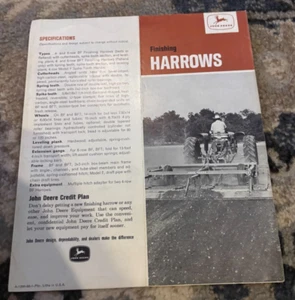 John Deere Finishing Harrows For 1966 Brochure FCCA - Imagen 1 de 1