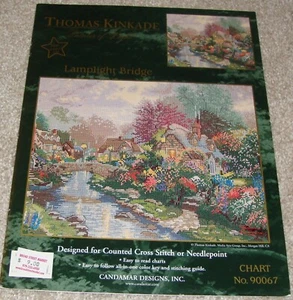 Thomas Kinkade 'Lamplight Bridge' Counted Cross Stitch Pattern - New - Picture 1 of 1