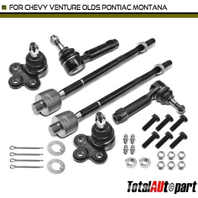 Extremo de varilla de amarre y rótula 6 piezas para Chevy Venture Oldsmobile Pontiac Montana delantero Foto 1 de 4