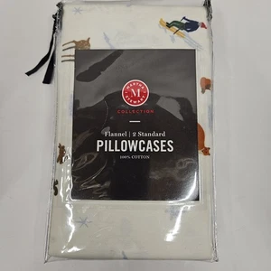 Juego de funda de almohada de franela colección Martha Stewart esquí montaña estándar ciervo zorro - Imagen 1 de 6