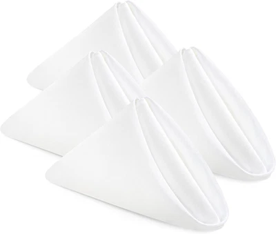 [24 Pack, White] Cloth Napkins 17X17 Inches, 100% Polyester Hemmed Edges, Washab - Image 1 of 4
