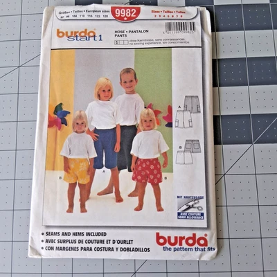Burda 9982 Sewing Patterns Toddler Kids Shorts Long Shorts Sz 2-8 Uncut - Image 1 of 4