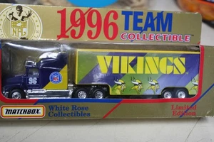 NFL 1996 Minnesota Vikings SEMI TRUCK matchbox Limited Edition WHITE ROSE - Picture 1 of 5