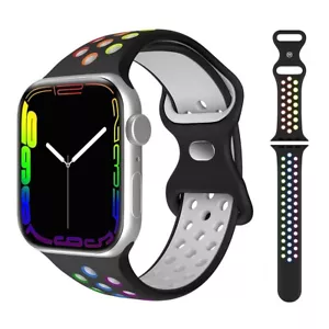 Silicone Breathable Sport Watch band Strap for Apple Watch Series 10 9 8 7 Ultra - Picture 1 of 28
