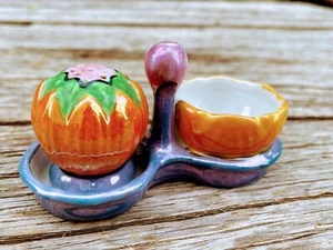 Salero vintage con bandeja coctelera de pimienta calabaza brillo - Imagen 1 de 10