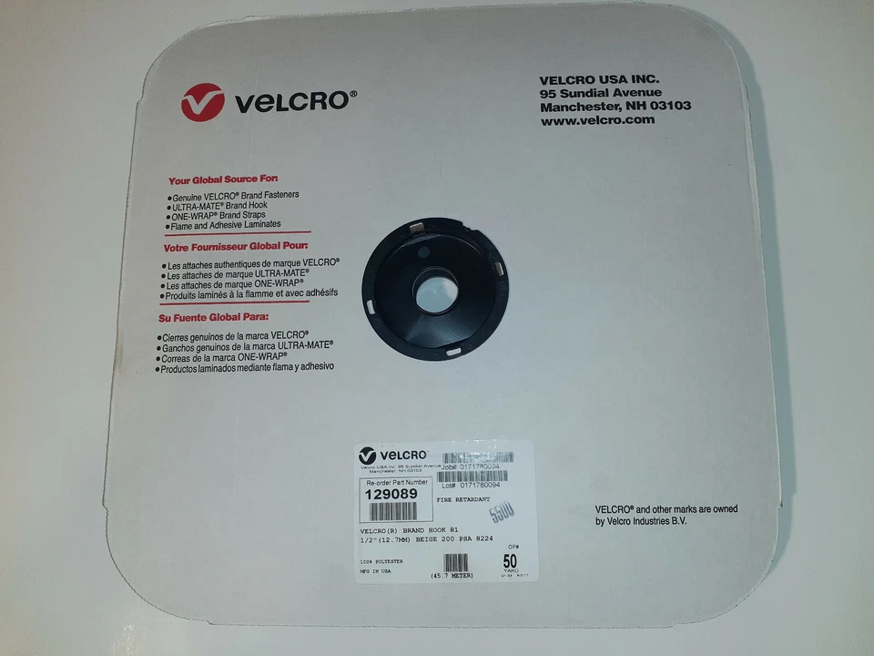 VELCRO 1/2 " HOOK 81 BEIGE 200 PSA 8224 P/N 129089 FIRE RETARDANT 50 YARDS - Image 1 of 3