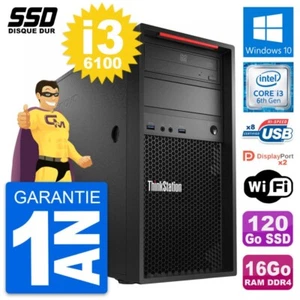 PC Tour Lenovo ThinkStation P320 Core i3-6100 RAM 16Go SSD 120Go Windows 10 Wifi - Photo 1/7
