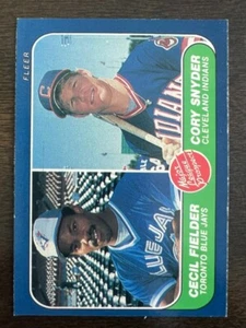 1986 Fleer Cecil Fielder Cory Snyder Rookie Card  #653 Ships in Armalope!! - Picture 1 of 2