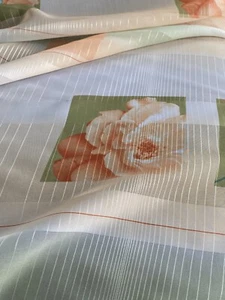 Gardine Schal Vorhang Stoff 1,00m lang grün orange gelb Breite 1,50m transparent - Bild 1 von 11