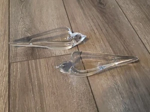 Pair Of Vannes Streamline Crystal Glass Bird Pipe Rest French Art Glass MCM  - Picture 1 of 12