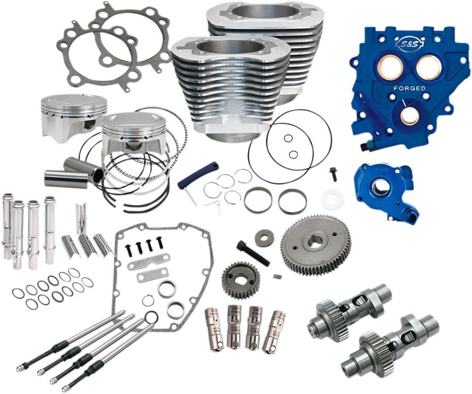 Paquete de energía S&S, diámetro de 4", 585GE, plateado, Harley-Davidson Big Twin 2007-2016 Foto 1 de 1