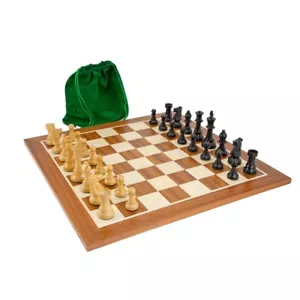 Conquest Series Black and Mahogany Chess Set - Picture 1 of 5