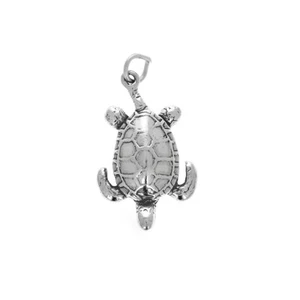 Sterling Silver Charm, Turtle Charm, 27mm, 925 - Picture 1 of 2