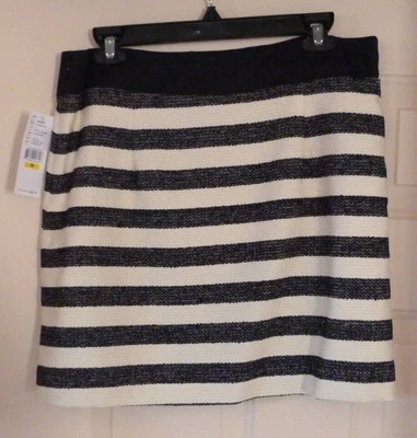 Novo! Mini-saia feminina Karen Kane Saara listra azul marinho tamanho M $98 - Imagem 1 de 4