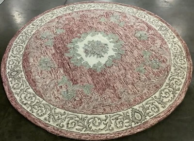 RED / IVORY 6' X 6' RD Back Stain Rug, Reduced Price 1172674042 AUB105Q-6R - Image 1 of 4