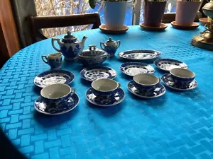 Blue Willow Children's Tea Set Japan Lot of 20 Pieces Vintage 1940s - Picture 1 of 15