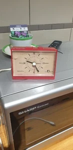 VINTAGE RED RETRO REMINGTON 1960'S ELECTRIC CLOCK - MADE IN GERMANY - Picture 1 of 17