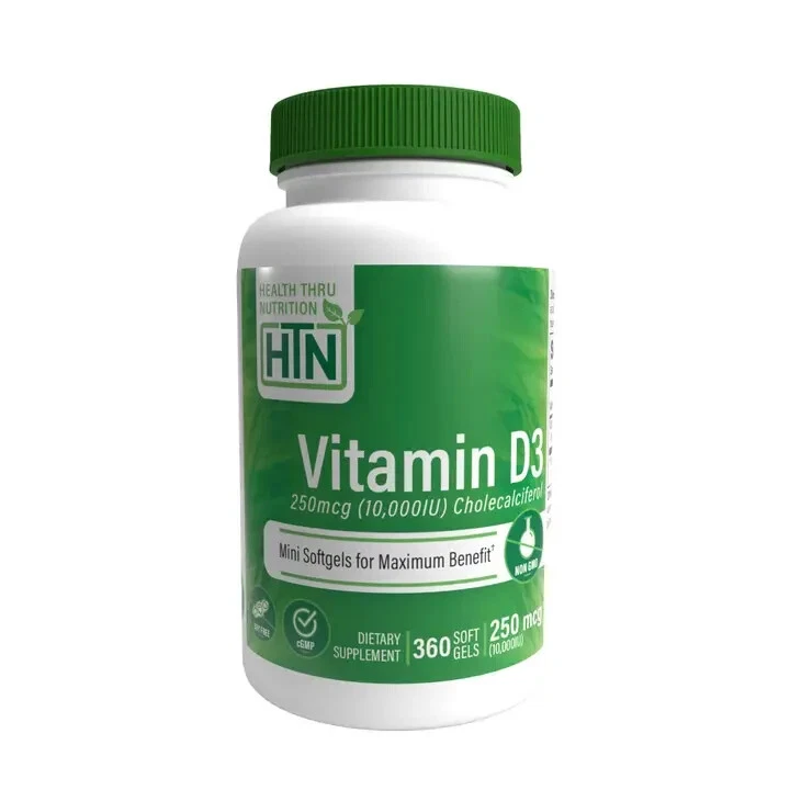 Health Thru Nutrition Vitamin D3 10000 IU Non-gmo Mini Softgels 360 Count