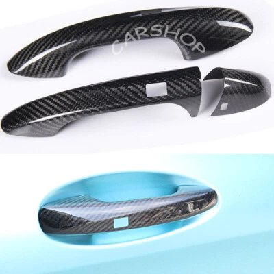 Крышка дверной ручки из настоящего углеродного волокна с датчиком для Benz W205 C E S CLA GLC GLE AMG - Изображение 1 из 4