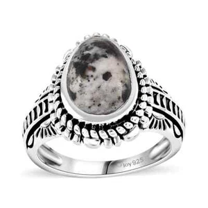 Artisan Crafted White Buffalo 3.50 ctw Solitaire Ring in Black Oxidized - Picture 1 of 9
