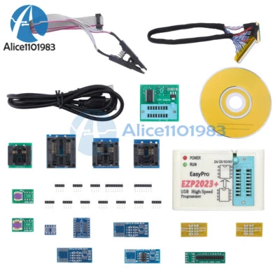 EZP2023 High-Speed USB SPI Programmer + 15 Adapters For 24 25 93 95 EEPROM USA - Image 1 of 4