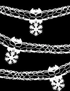 9ft Beautiful White Snowflake Garland Christmas Xmas Tree Home Office Decoration - Bild 1 von 2