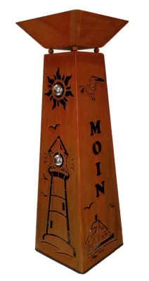 Dekosäule Leuchtturm mit Pflanzschale Höhe 112cm Gartensäule Rostsäule Edelrost - Bild 1 von 4