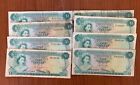 8 pc 1974 Bahamas Government One Dollar Notes 3 High Grade Reseller Lot *NR*