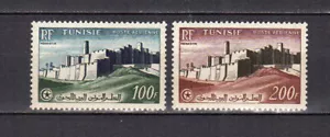 Tunisie R.F. 1954 poste aérienne vue de Monastir 2 timbres neufs MNH / TE5422a - Picture 1 of 1