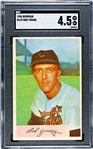 1954 BOWMAN BOB YOUNG SGC 4.5 BALTIMORE ORIOLES CARD #149 - Picture 1 of 2