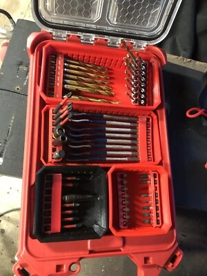 Milwaukee Packout Low Profile Long Bit Bin Red Or Black Large Pack Out Free S&H - Image 1 of 3