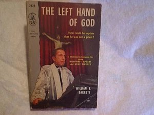 1955 THE LEFT HAND OF GOD MOVIE PAPERBACK humphrey bogart,gene tierney,w.barrett - Picture 1 of 4