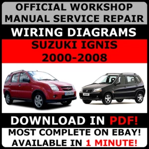 OFFICIAL WORKSHOP Service Repair MANUAL for SUZUKI IGNIS 2000-2008 - Picture 1 of 6