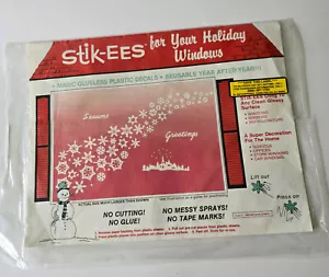 Vintage 80's Stik-EES Reusable Christmas Window Clings Holiday Decor NOS 2 avail - Picture 1 of 2