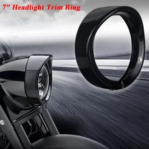 Gloss Black 7" Headlight Visor Trim Ring Fit For Harley Road King Electra Glide - Picture 1 of 16