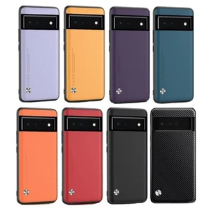 For Google Pixel 6 6Pro Pixel 6A Plain Leather Fabric Rubber Hard case cover - Picture 1 of 21