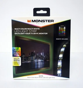 Monster Basics 6.5 ft USB LED Light Strip Multi-Color Multi-White w/Remote - Picture 1 of 2