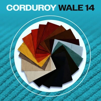 14 Wale Apparel Corduroy Fabric 280GSM Solid /Continuous Yard 58"W/100% Cotton - Image 1 of 4