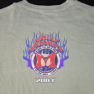 T-shirt vintage Molly Brown's Strip Club Art Flame Mullet grafica, taglia L, FL - Foto 1 di 8