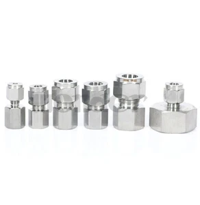 1/8" 1/4" BSP M10 M14 Female-Tube OD 3/4/6/8mm 304 Stainless Ferrule Air Fitting - Picture 1 of 20
