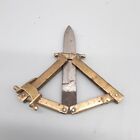 Vintage Pocket Knife Brass Civil War Officers Folding Folding Knife Rare