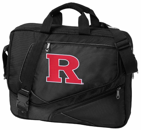 RUTGERS Laptop Computer Bag DELUXE Large RU Logo Messenger Bag LOADED w POCKETS! Cover