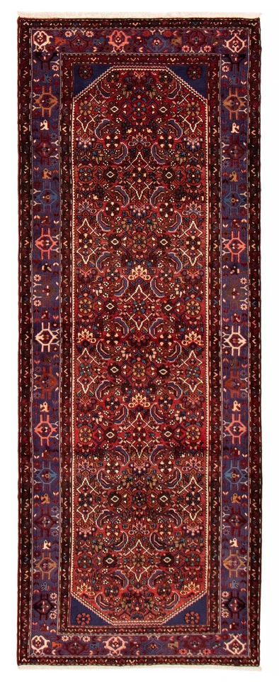 3'8" x 9'10" Vintage Hand-knotted Runner Rug Traditional Oriental Wool Carpet - Image 1 of 4